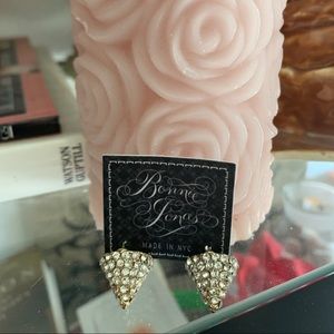 NWT Nordstrom Bonnie Jones Gold Pave Stud Earrings